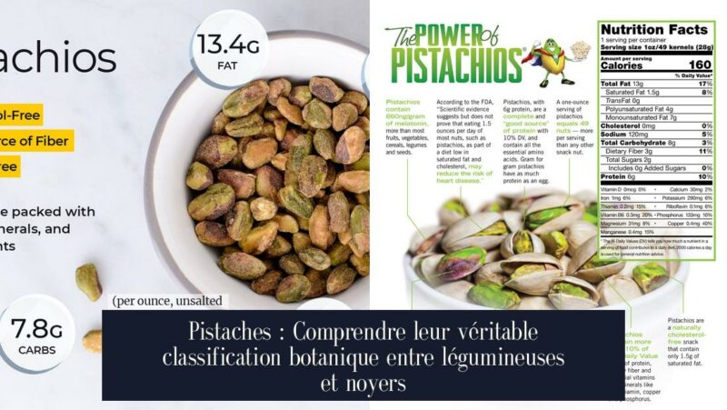 Pistaches : Comprendre leur véritable classification botanique entre légumineuses et noyers