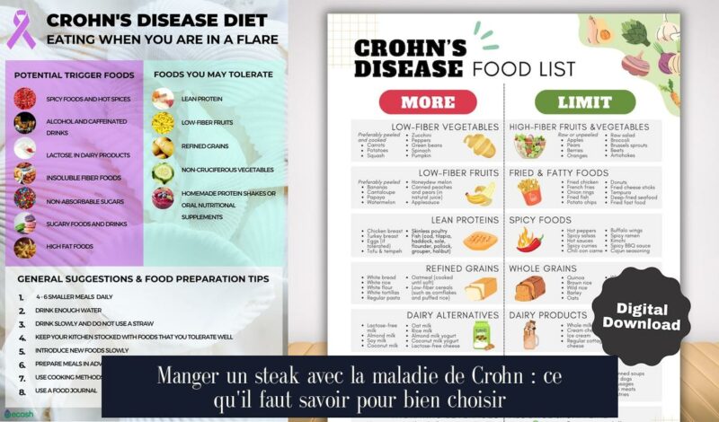 Manger un steak avec la maladie de Crohn : ce qu'il faut savoir pour bien choisir