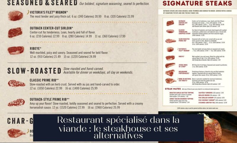 Restaurant spécialisé dans la viande : le steakhouse et ses alternatives