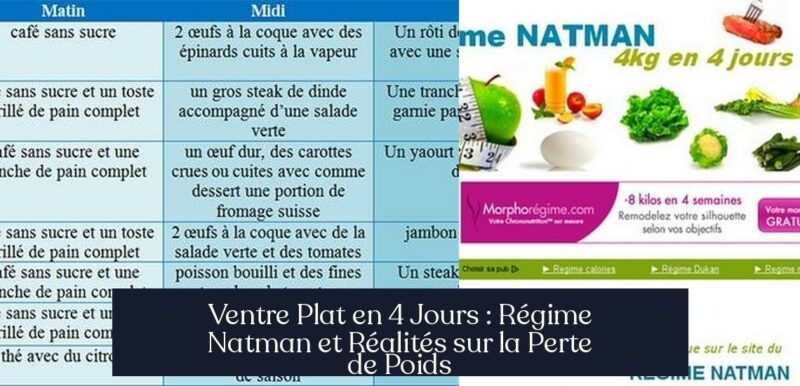 Ventre Plat en 4 Jours : Régime Natman et Réalités sur la Perte de Poids