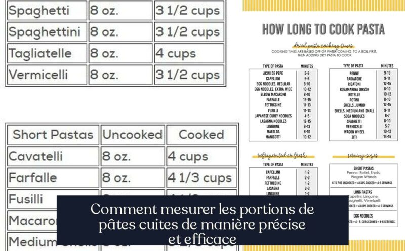 Comment mesurer les portions de pâtes cuites de manière précise et efficace
