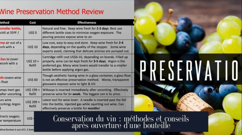 Conservation du vin : méthodes et conseils après ouverture d'une bouteille
