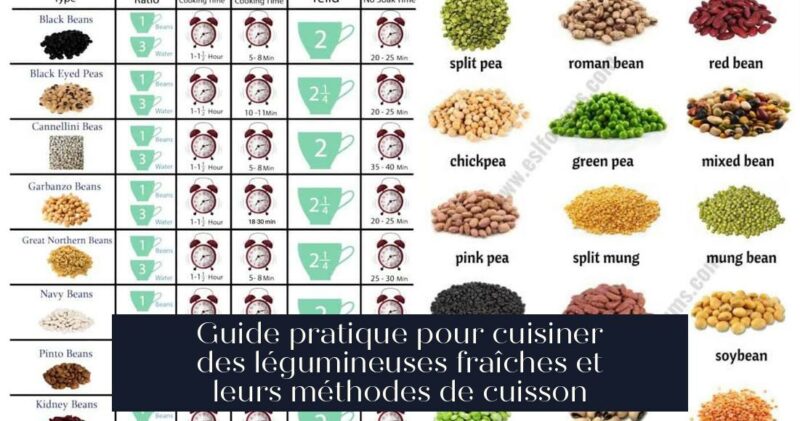 Guide pratique pour cuisiner des légumineuses fraîches et leurs méthodes de cuisson