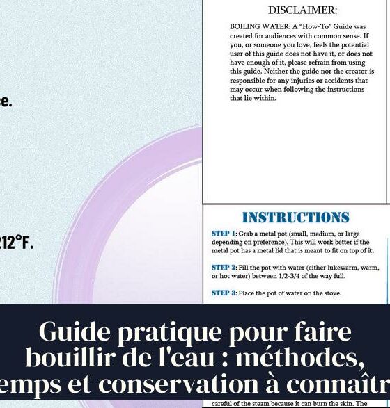 Guide pratique pour faire bouillir de l'eau : méthodes, temps et conservation à connaître