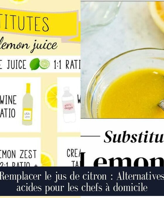 Remplacer le jus de citron : Alternatives acides pour les chefs à domicile