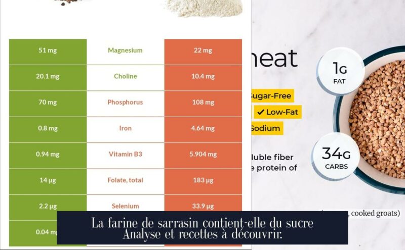La farine de sarrasin contient-elle du sucre Analyse et recettes à découvrir.