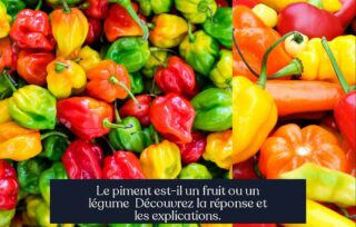 Le piment est-il un fruit ou un légume Découvrez la réponse et les explications.