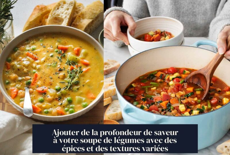 Ajouter de la profondeur de saveur à votre soupe de légumes avec des épices et des textures variées