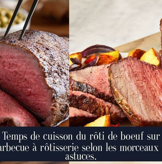 Temps de cuisson du rôti de boeuf sur barbecue à rôtisserie selon les morceaux et astuces.