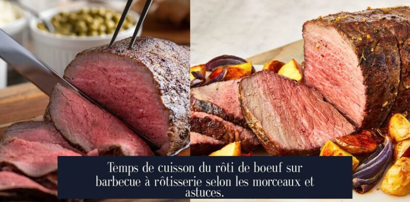 Temps de cuisson du rôti de boeuf sur barbecue à rôtisserie selon les morceaux et astuces.