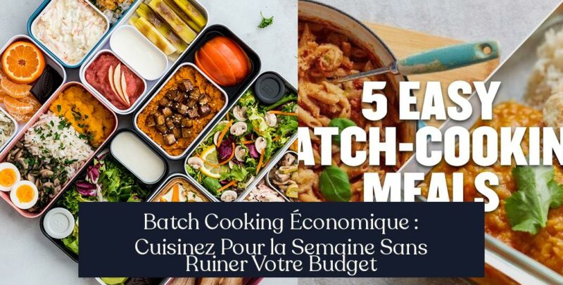 Batch Cooking Économique : Cuisinez Pour la Semaine Sans Ruiner Votre Budget