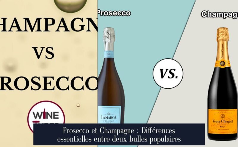 Prosecco et Champagne : Différences essentielles entre deux bulles populaires