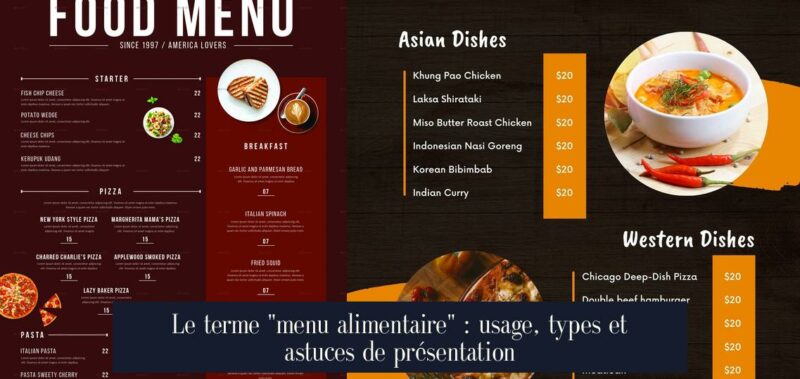 Le terme "menu alimentaire" : usage, types et astuces de présentation