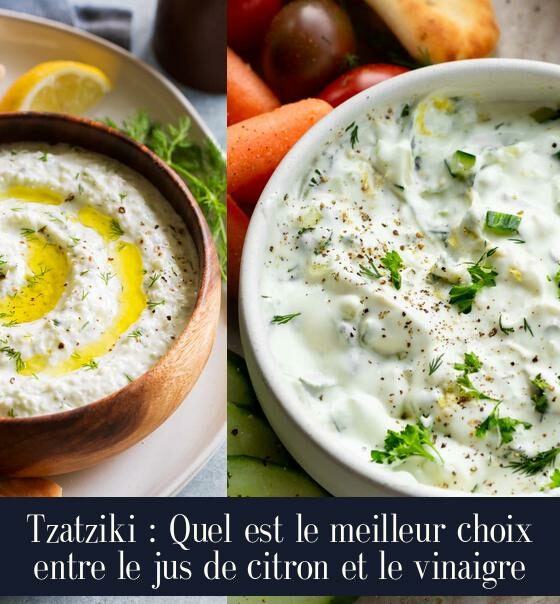 Tzatziki : Quel est le meilleur choix entre le jus de citron et le vinaigre