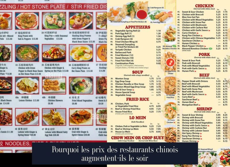 Pourquoi les prix des restaurants chinois augmentent-ils le soir