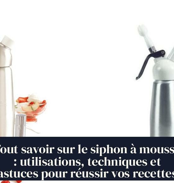 Tout savoir sur le siphon à mousse : utilisations, techniques et astuces pour réussir vos recettes