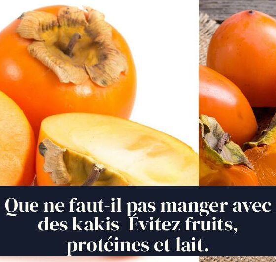 Que ne faut-il pas manger avec des kakis Évitez fruits, protéines et lait.