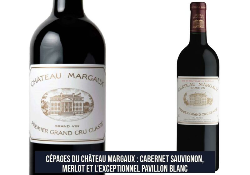 Cépages du Château Margaux : Cabernet Sauvignon, Merlot et l'exceptionnel Pavillon Blanc