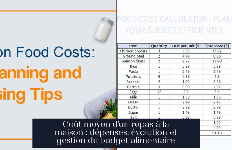 Coût moyen d'un repas à la maison : dépenses, évolution et gestion du budget alimentaire