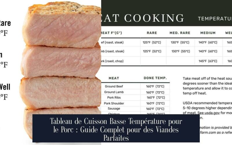 Tableau de Cuisson Basse Température pour le Porc : Guide Complet pour des Viandes Parfaites