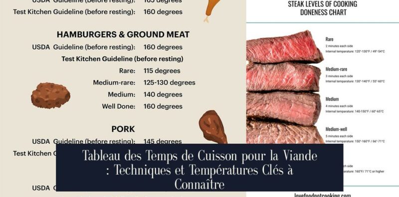 Tableau des Temps de Cuisson pour la Viande : Techniques et Températures Clés à Connaître