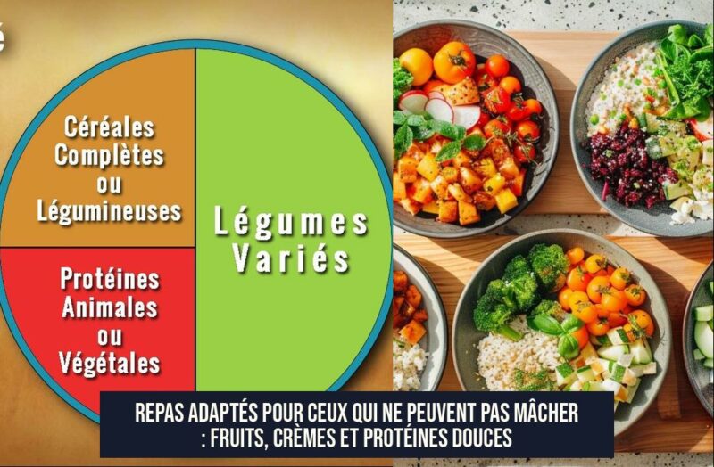 Repas adaptés pour ceux qui ne peuvent pas mâcher : fruits, crèmes et protéines douces