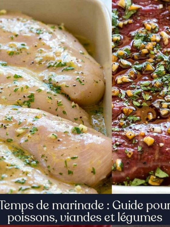 Temps de marinade : Guide pour poissons, viandes et légumes