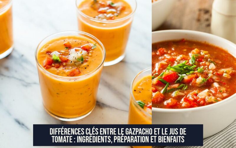 Différences clés entre le gazpacho et le jus de tomate : ingrédients, préparation et bienfaits
