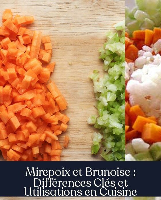 Mirepoix et Brunoise : Différences Clés et Utilisations en Cuisine