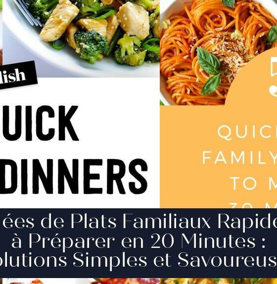 Idées de Plats Familiaux Rapides à Préparer en 20 Minutes : Solutions Simples et Savoureuses