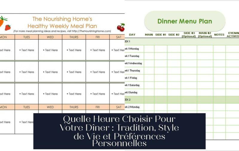 Quelle Heure Choisir Pour Votre Dîner : Tradition, Style de Vie et Préférences Personnelles