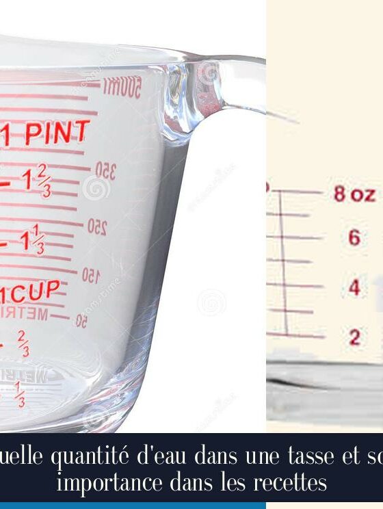 Quelle quantité d'eau dans une tasse et son importance dans les recettes