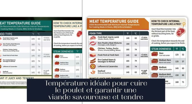 Température idéale pour cuire le poulet et garantir une viande savoureuse et tendre