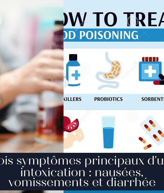 Trois symptômes principaux d'une intoxication : nausées, vomissements et diarrhée