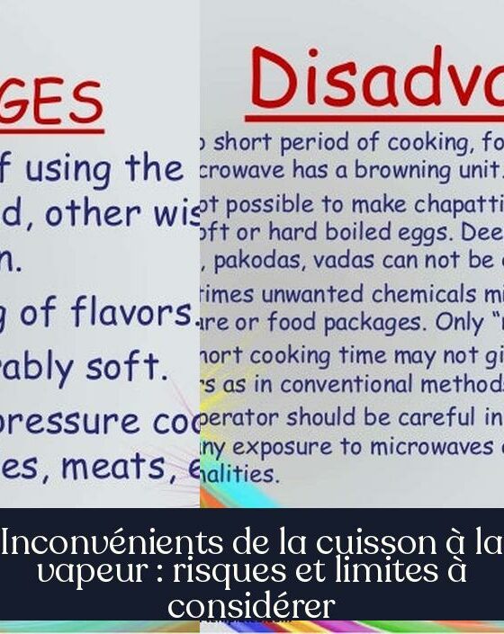 Inconvénients de la cuisson à la vapeur : risques et limites à considérer