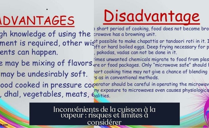 Inconvénients de la cuisson à la vapeur : risques et limites à considérer
