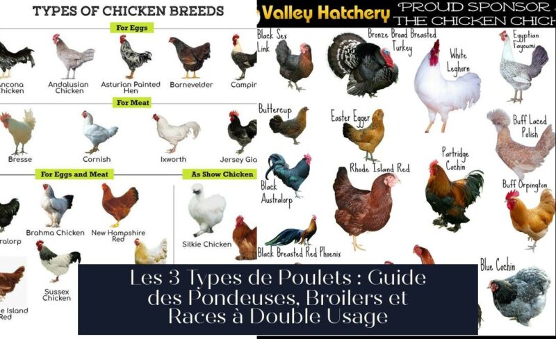Les 3 Types de Poulets : Guide des Pondeuses, Broilers et Races à Double Usage