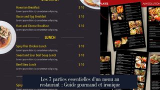 Les 7 parties essentielles d'un menu au restaurant : Guide gourmand et ironique