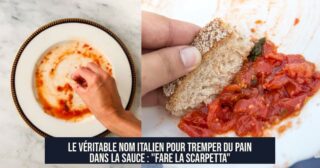 Le véritable nom italien pour tremper du pain dans la sauce : "Fare la scarpetta"