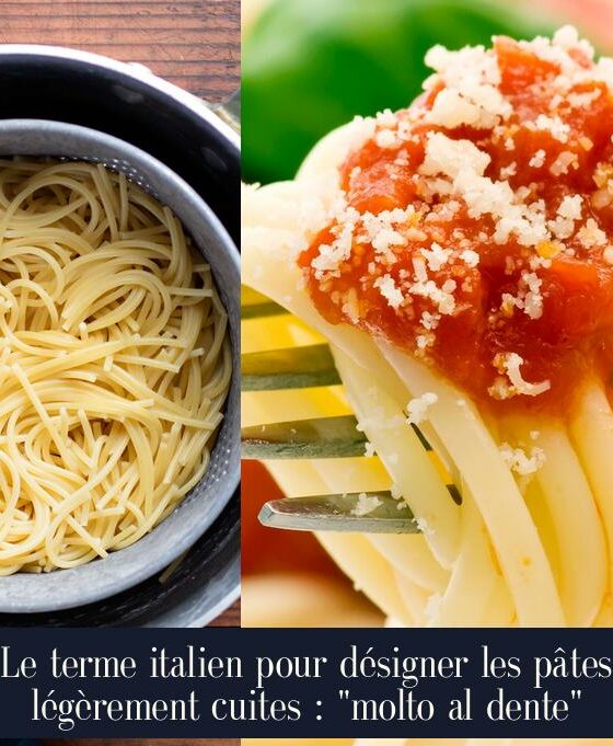 Le terme italien pour désigner les pâtes légèrement cuites : "molto al dente"