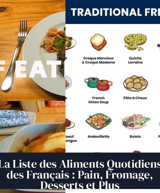 La Liste des Aliments Quotidiens des Français : Pain, Fromage, Desserts et Plus