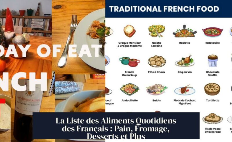 La Liste des Aliments Quotidiens des Français : Pain, Fromage, Desserts et Plus
