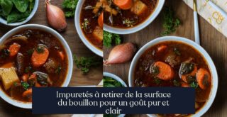 Impuretés à retirer de la surface du bouillon pour un goût pur et clair