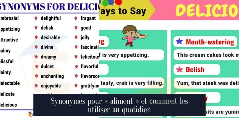 Synonymes pour « aliment » et comment les utiliser au quotidien