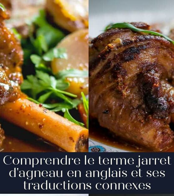 Comprendre le terme jarret d'agneau en anglais et ses traductions connexes