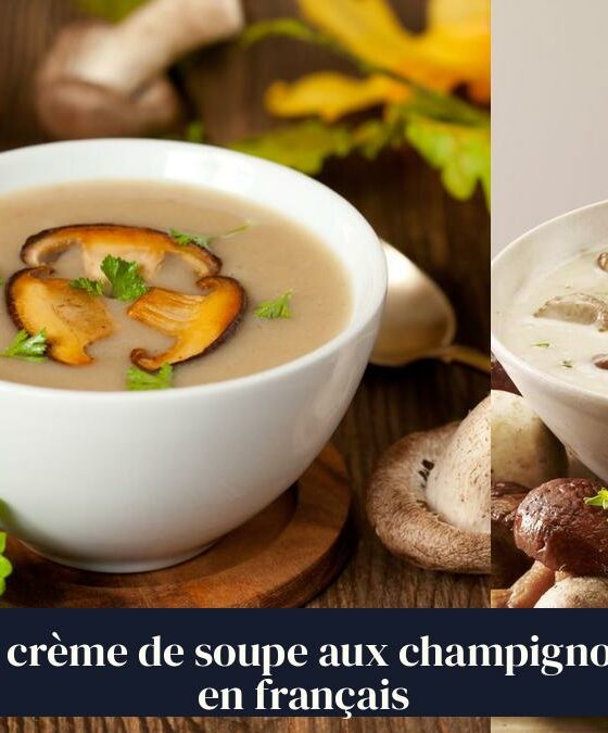 La crème de soupe aux champignons en français