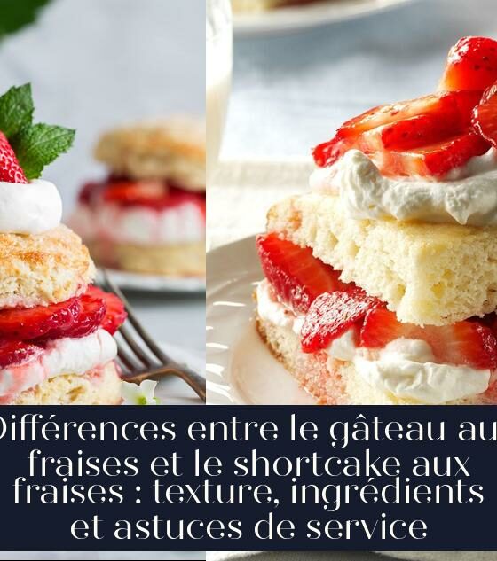 Différences entre le gâteau aux fraises et le shortcake aux fraises : texture, ingrédients et astuces de service