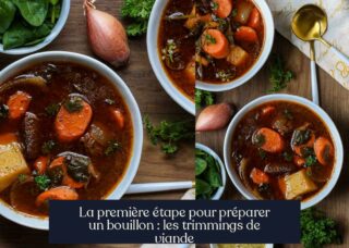 La première étape pour préparer un bouillon : les trimmings de viande