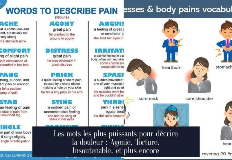 Les mots les plus puissants pour décrire la douleur : Agonie, Torture, Insoutenable, et plus encore