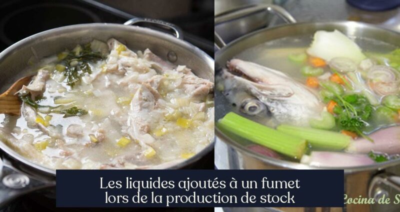 Les liquides ajoutés à un fumet lors de la production de stock